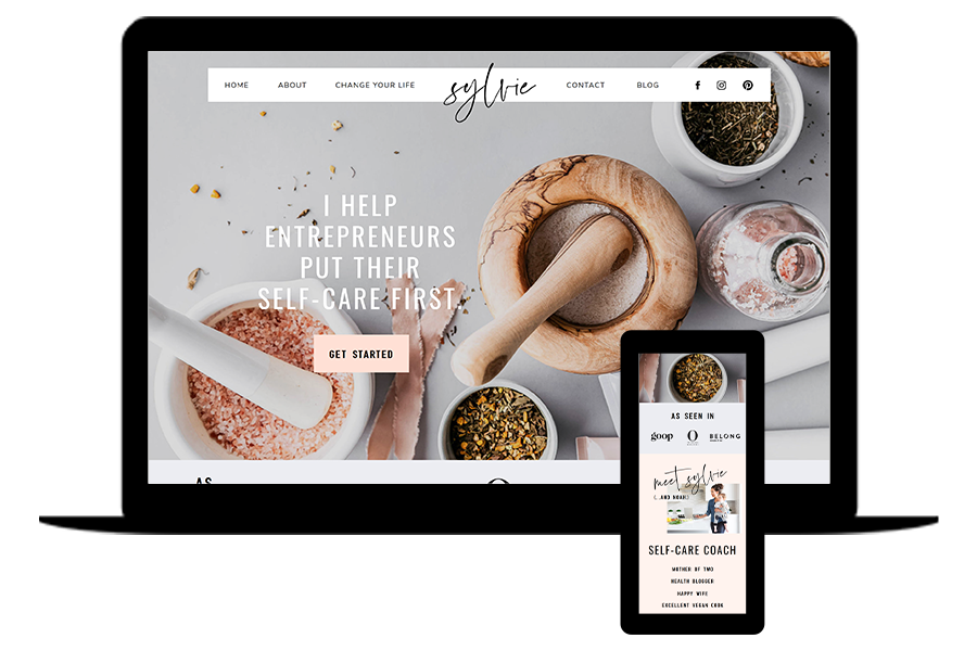 Sylvie Website Template for Health Coaches Lovely Impact