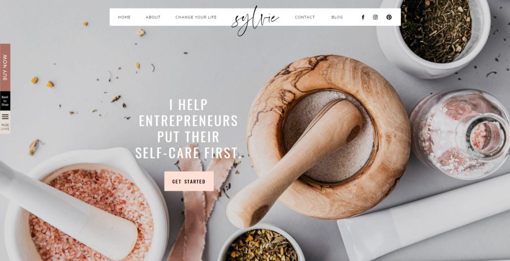 Get Started Button - Sylvie Coaching Website Template