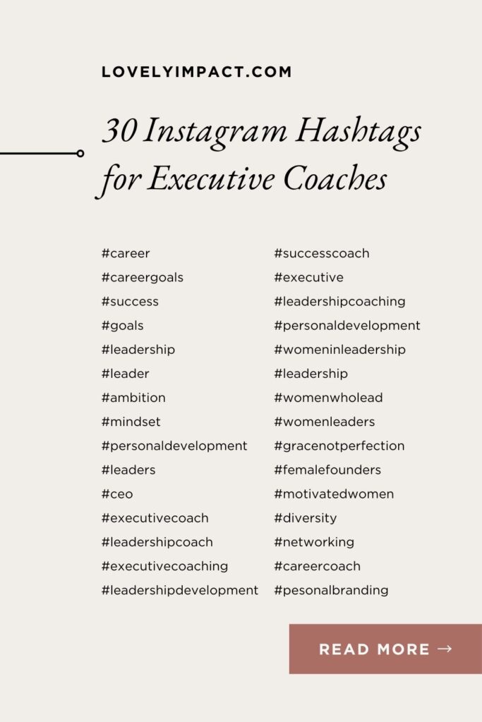 30 Instagram Hashtags for Executive Coaches