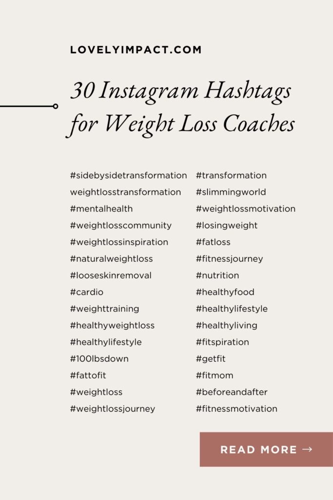30 Instagram Hashtags for Weight Loss Coaches