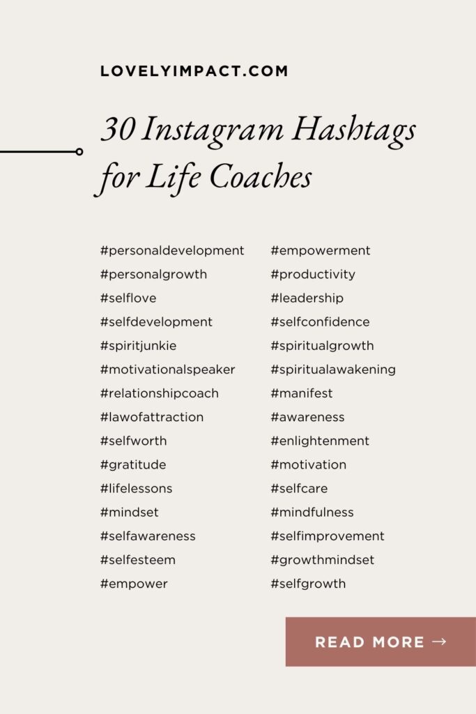 30 Instagram Hashtags for Life Coaches