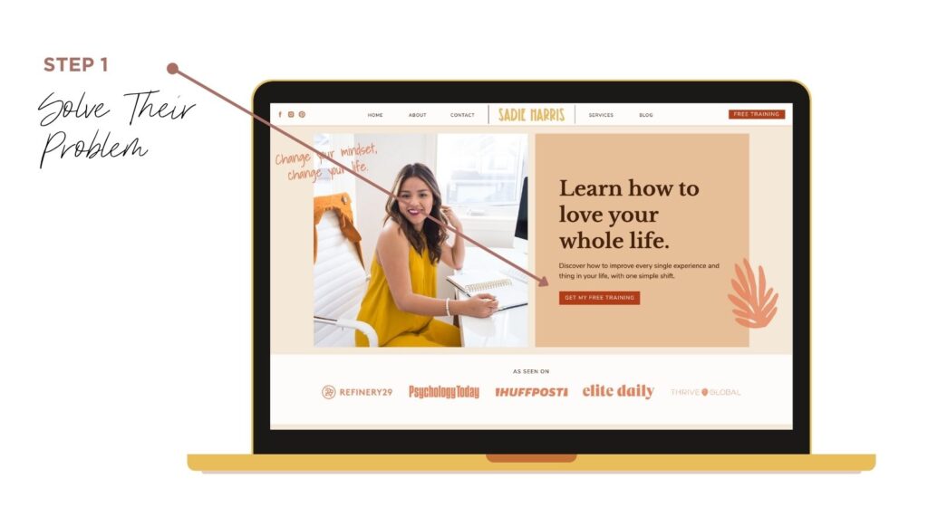 Life Coaching Homepage Example