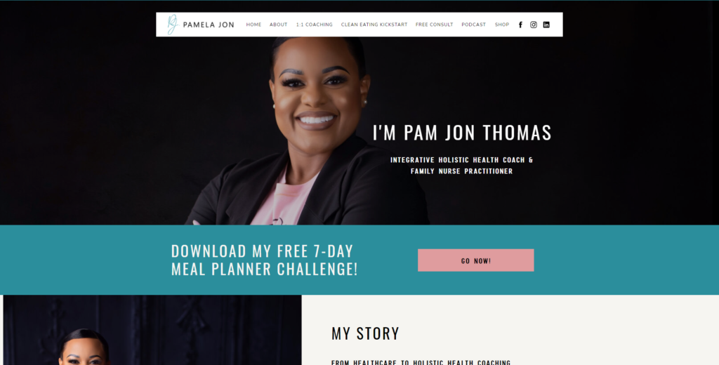 Pamela Jon Thomas - Health Coaching Bio Example