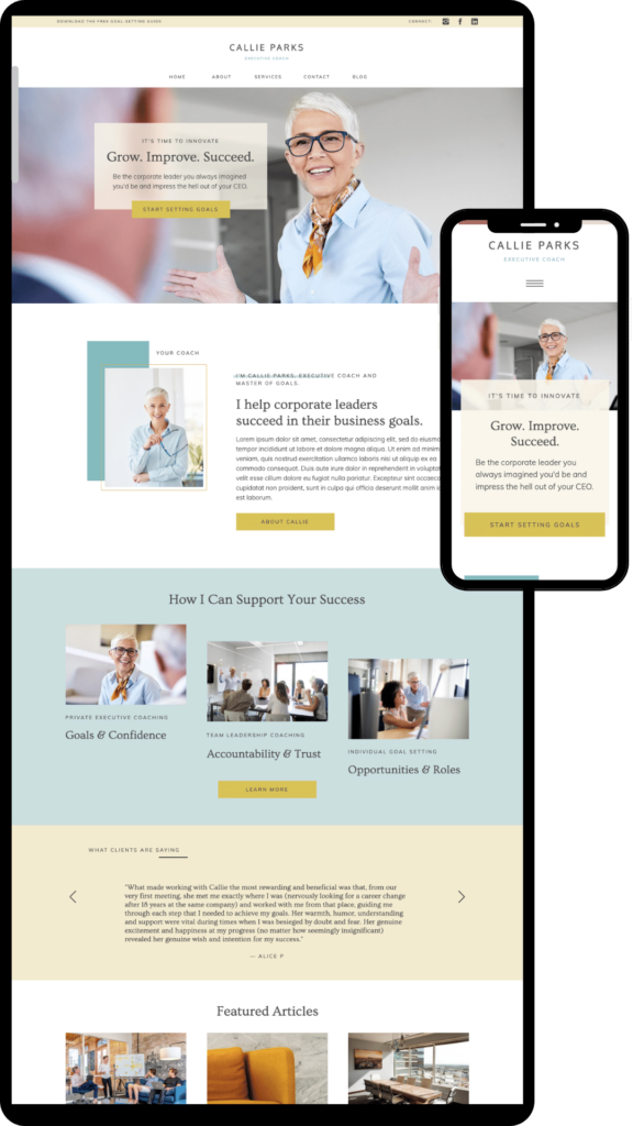About Callie - Website Template for Executive Coaches