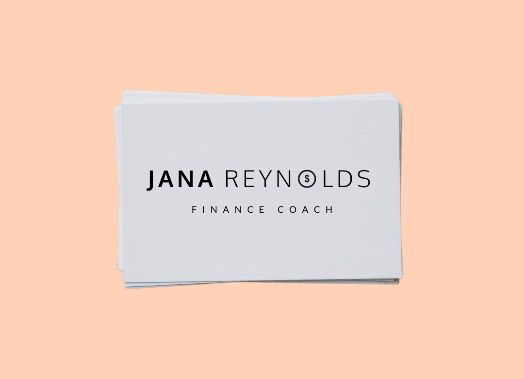 Jana - Financial Coach Logo on Business Card