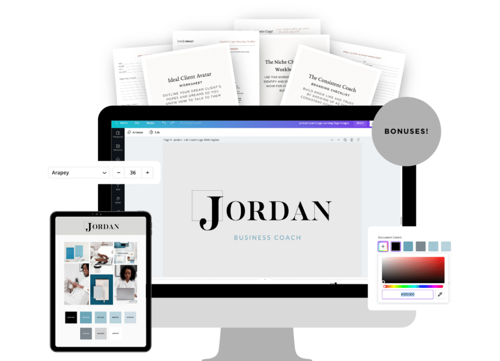 Jordan - Business Coach Logo Template Bonuses