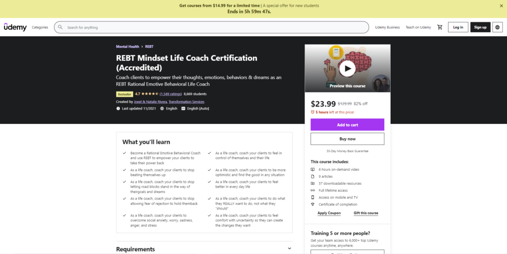 Where to buy the Mindset Life Coach Certification