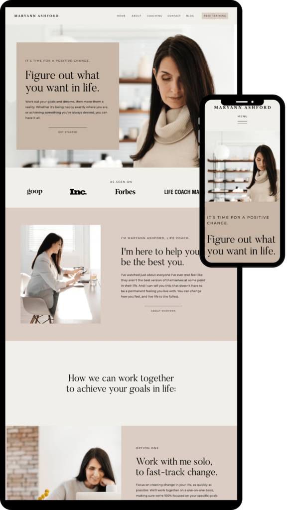 About Maryann - Website Template for Life Coaches