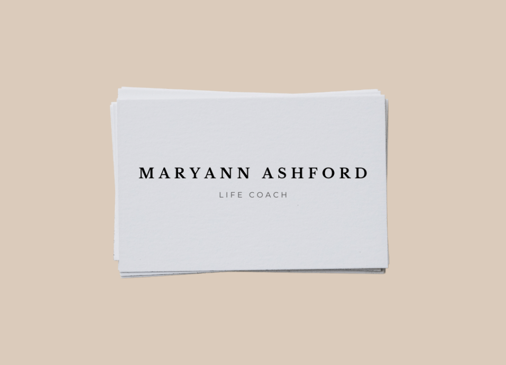 Maryann - Life Coach Logo on Business Card