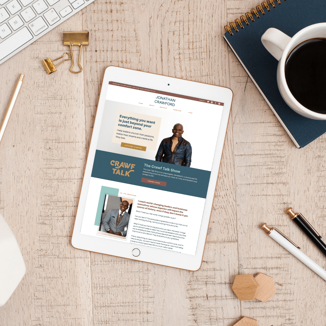 Tablet Mock - Professional Executive Coaching Website for Jonathan Crawford