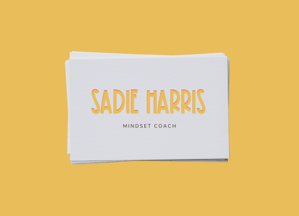 Sadie - Mindset Coach Logo on Business Card