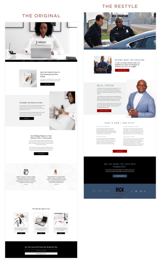 Rick Crawford Leadership Coaching Website - Before & After