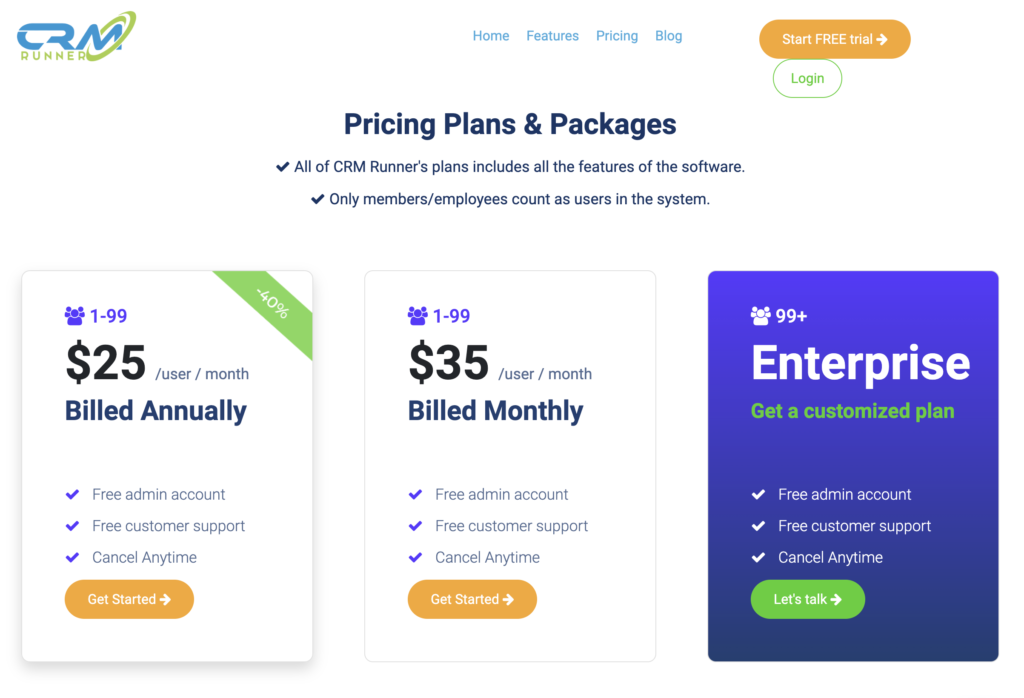 CRM Runner Pricing - Best CRM for Coaches