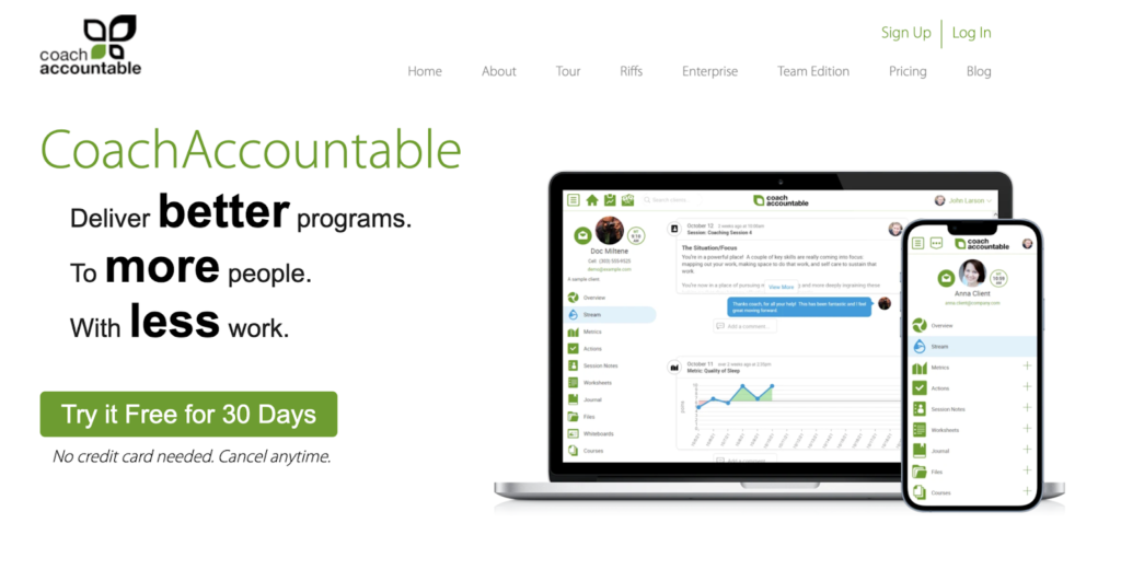 Coach Accountable - Best CRM for Coaches