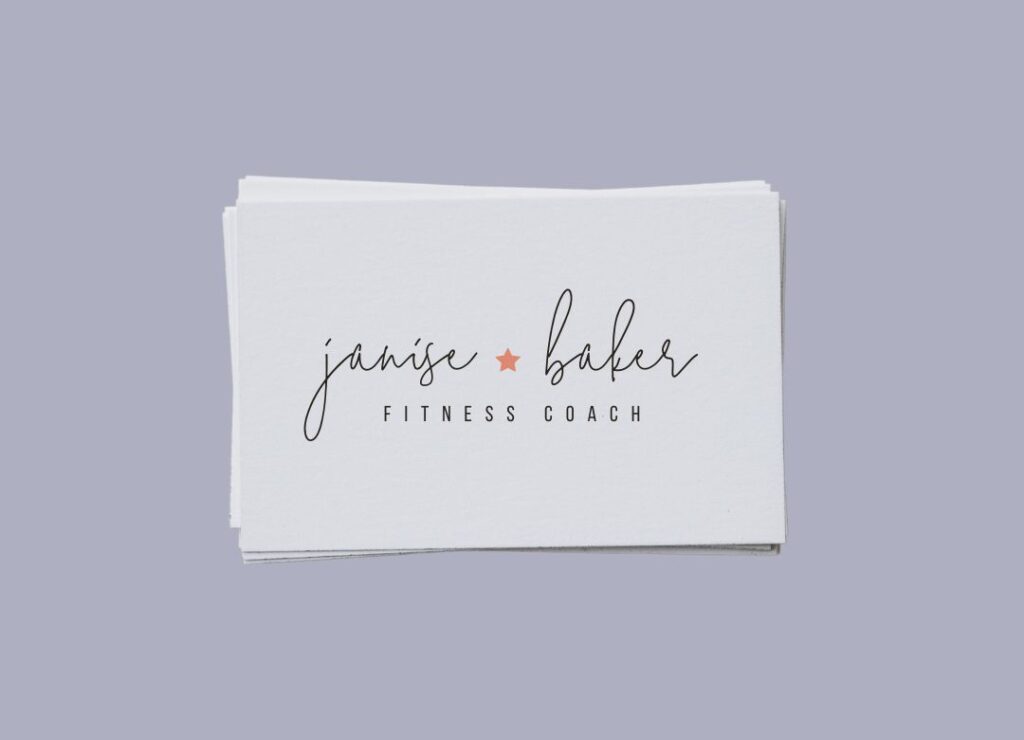 Janise - Fitness Coach Logo on Business Card